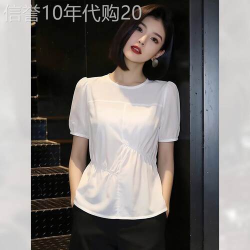 小众雪纺短袖衬衫女装夏季2026年新款极简风气质上衣显瘦小衫法式