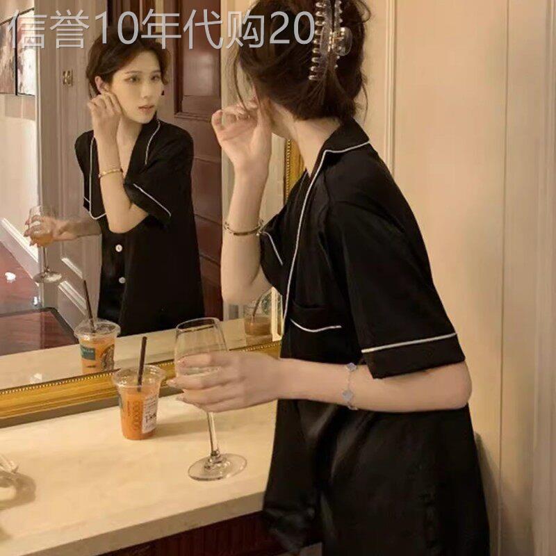 桑蚕丝睡衣女24款夏季短袖长裤两件套装高级感纯色家居服休闲外穿