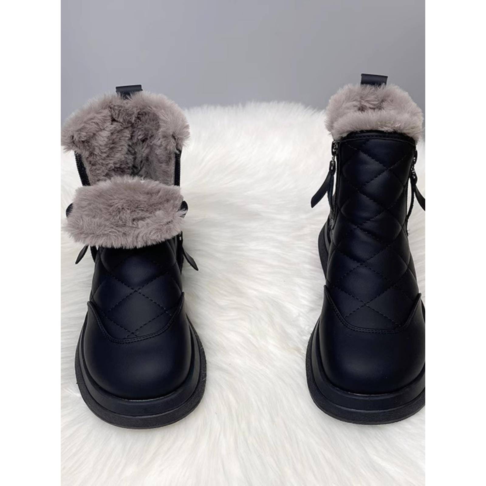 潮牌真皮雪地靴女2025新款冬季东北加绒羊毛加厚保暖厚底面包棉鞋