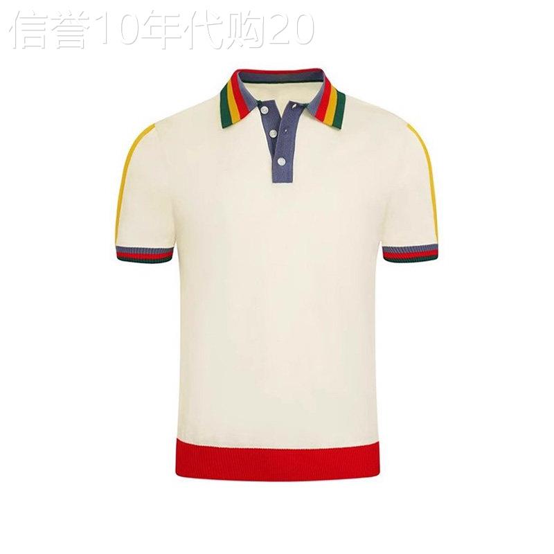 MUSONMU法式条纹拼色针织polo衫男 夏季休闲翻领时尚男士短袖t恤