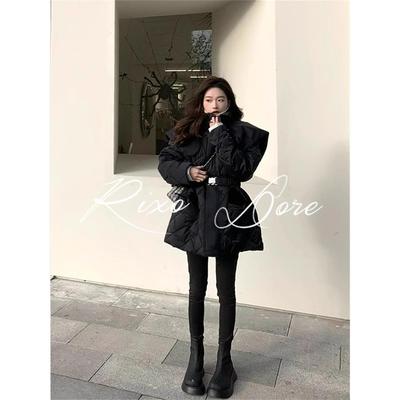 RIXO DORE法式小众设计感菱格羽绒棉服外套显瘦百搭黑色上衣时尚