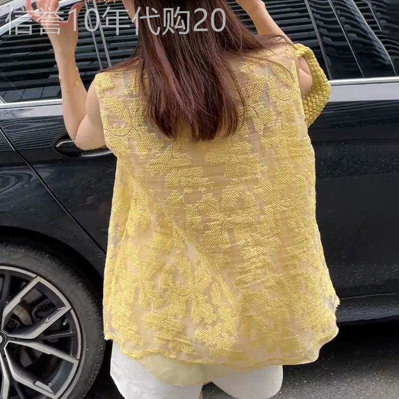温柔甜美漂亮洋气黄色无袖女2026年夏季新款显白减龄轻薄大码上衣