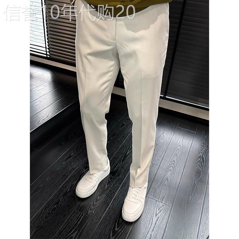 高端白色休闲西裤男士夏季2026新款百搭男裤春秋薄款小脚裤子男款