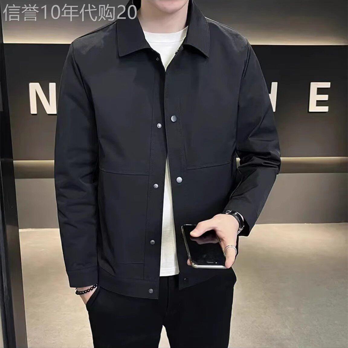 MK外套男春秋季2026新款商务休闲短款翻领行政上衣男士高端夹克潮