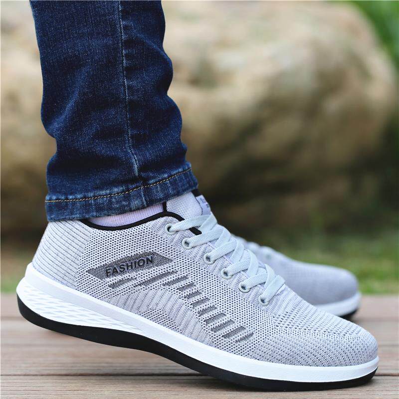 欧洲站网面透气男鞋子新款飞织运动鞋韩版网鞋百搭户外休闲跑步鞋