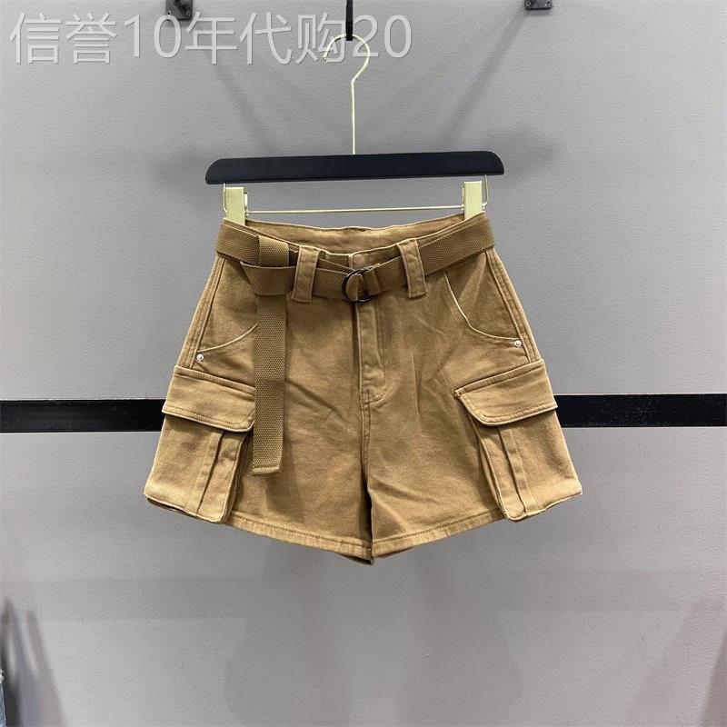 卡其色工装短裤女春秋季2025新款高腰显瘦A字阔腿裤辣妹紧身热裤