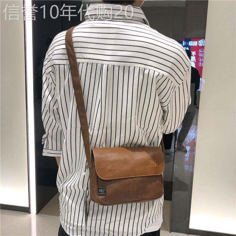 香港2026新款潮牌男士真皮单肩包复古男女小包日韩时尚牛皮斜挎包