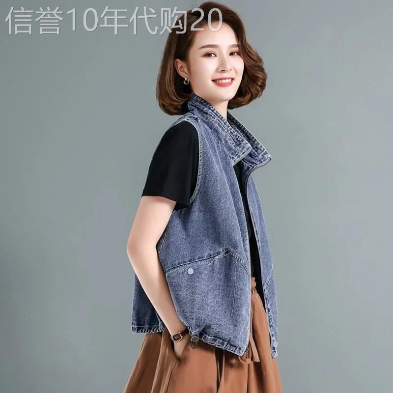 欧洲站宽松大码牛仔马甲短款外套女2025年春秋新款无袖背心马夹潮