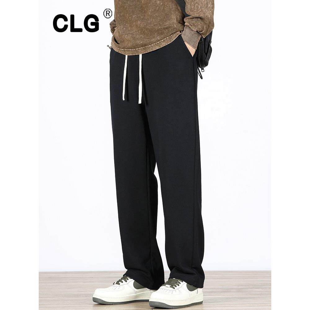 香港潮牌黑色运动裤男宽松直筒阔腿长裤日系秋冬垂感潮流休闲男裤