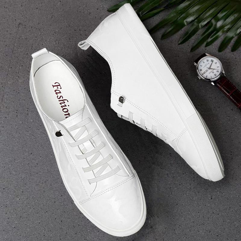 男鞋春季真皮2025新款潮流百搭透气小白鞋休闲板鞋软皮一脚蹬皮鞋