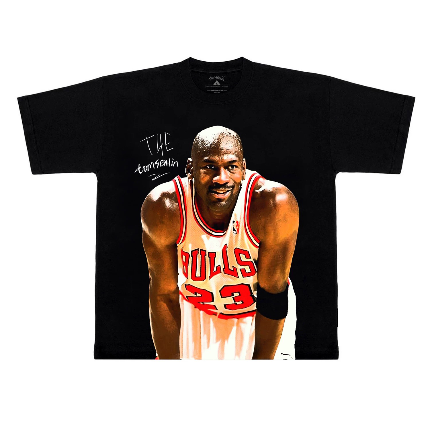 秋季新款美式1995迈克尔I'mback霸气复出印花重磅纯棉长短袖T恤男