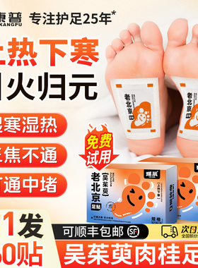 足贴老北京艾草吴茱萸肉桂足底贴湿引归元涌泉穴疗中焦火毒贴眠去