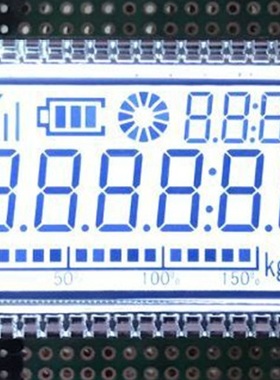 大连奇耘双排8字段码LCD屏压力表液晶显示屏GDMC04362带时钟/电量