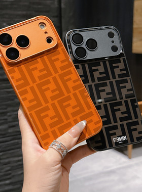 超漂亮的FF家玻璃壳橙色奢侈品适用iPhone17ProMax手机壳苹果16pro保护套情侣15防摔14全包17Air高级感13新品