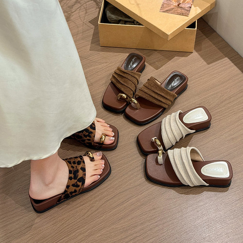 厚底坡跟度假风套趾拖鞋女夏外穿2026新款配裙子凉鞋沙滩凉0625z