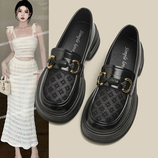 厚底英伦小皮鞋女鞋子2026夏季新款网面透气英伦玛丽珍乐福鞋单鞋