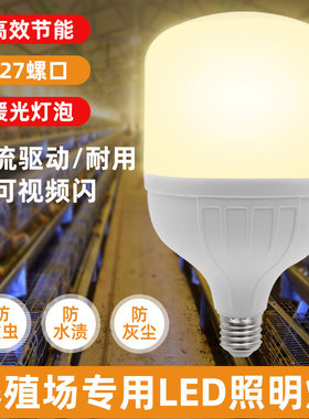 尔派照明灯泡暖黄色led节能灯超亮220V二级能效养殖场黄光防水