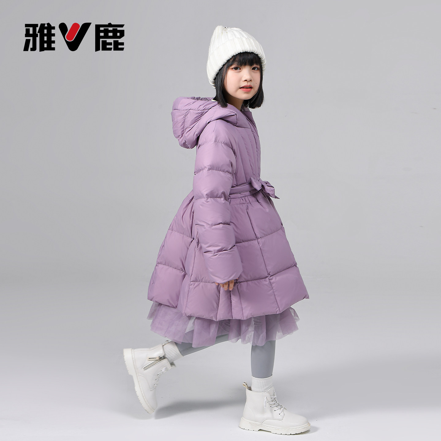 雅鹿中长款加厚男女羽绒服