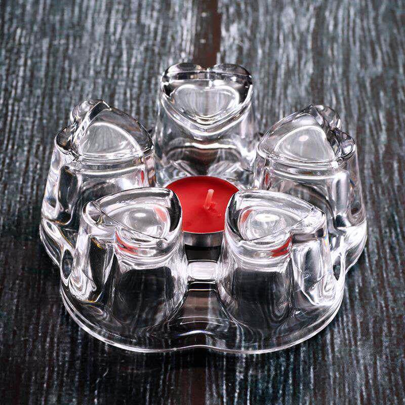 高硼硅水晶暖茶器心形加