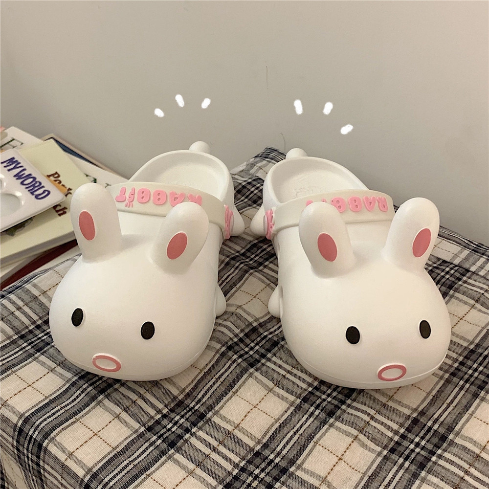 软萌立体卡通兔子包头拖