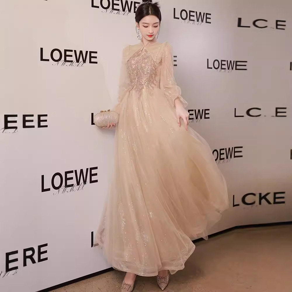 宴会晚礼服女2025新款高端轻奢小众宴会气质高级感成人礼主持人图片