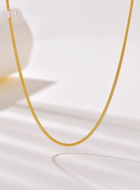 钛钢项链 A-90M扣肖邦链条小众简约精致百搭项链时尚金色经典复古