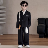 2026春款 高级感儿童主持人服装 男孩休闲小西服演出潮 套装 男童西装