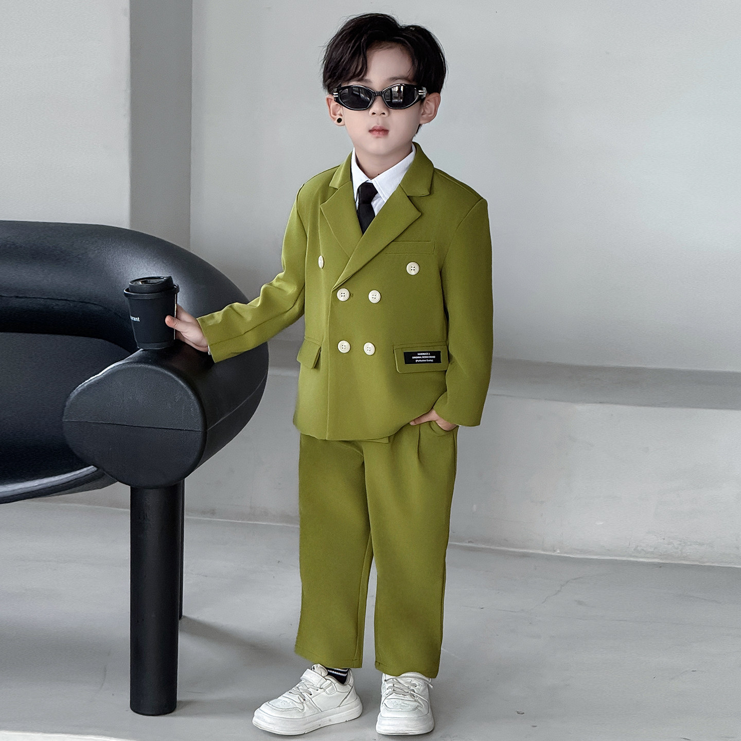 男童春季西装套装儿童高端轻奢小主持人花童西服新款男孩钢琴演出