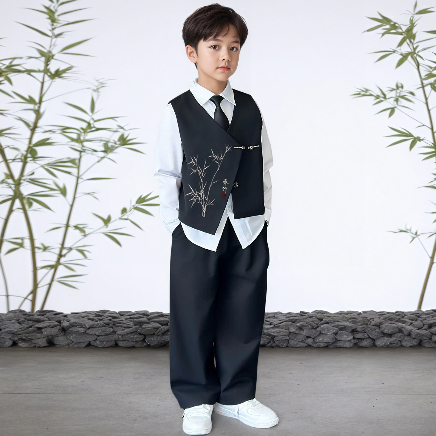 男童礼服2026夏季新款儿童西装套装新中式国风演出服男孩花童西服