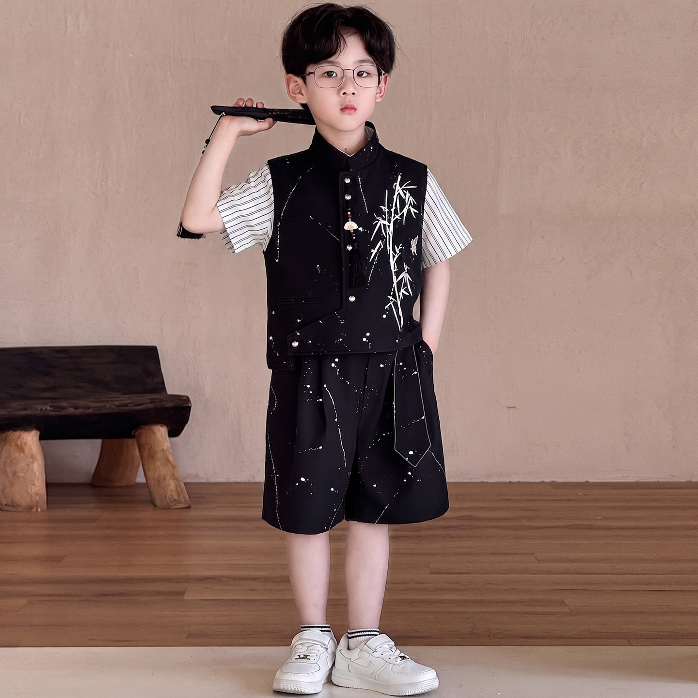 男童新中式2026西装礼服马甲套装