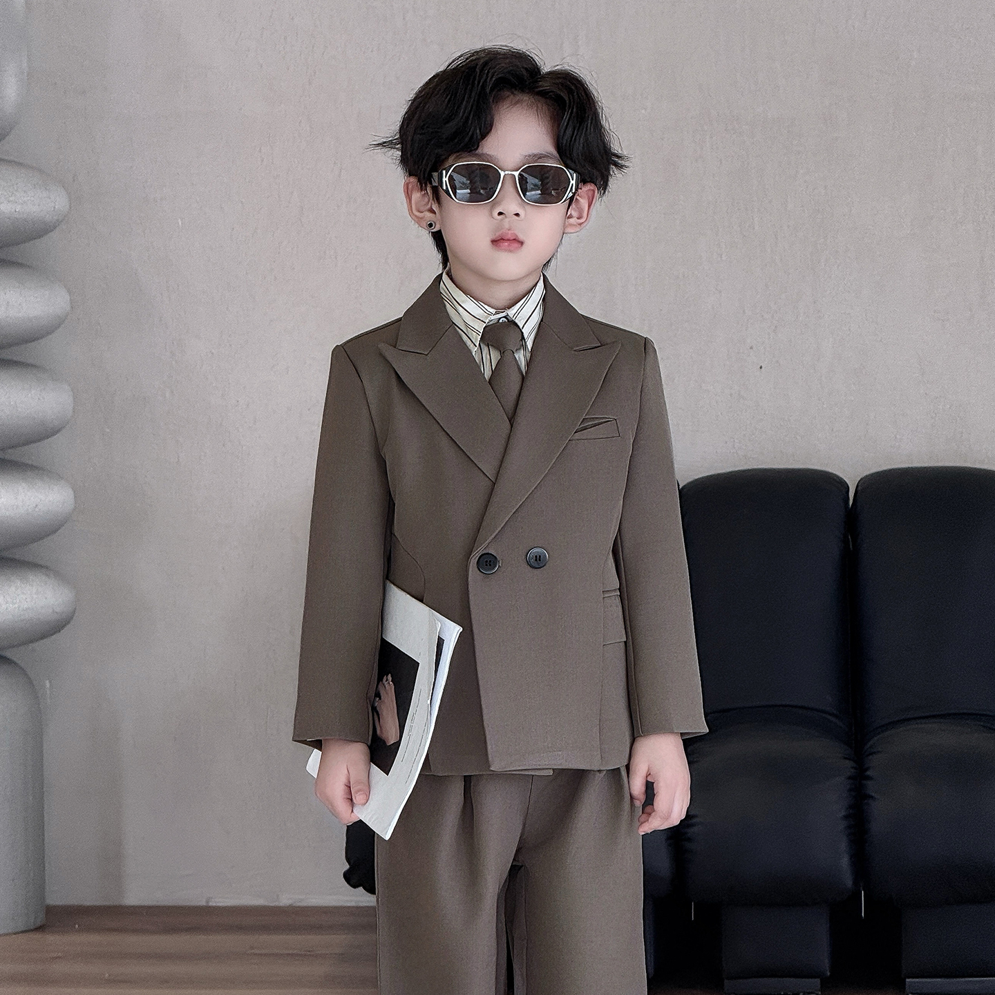 男童英伦风小主持人西服