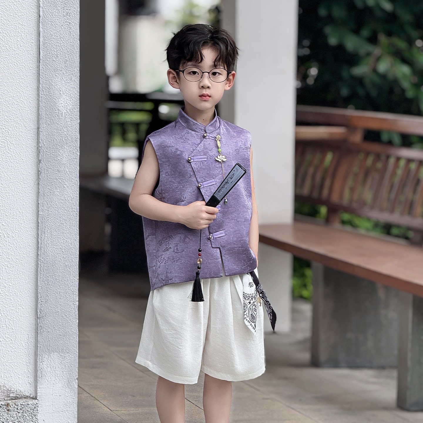 男童新中式唐装夏季新款朗诵服图片