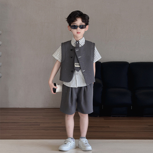 高级感男童休闲小西服套装