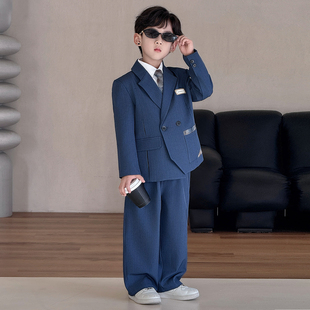 儿童休闲西服套装2026新款男童高级感花童小西装男孩主持人演出服