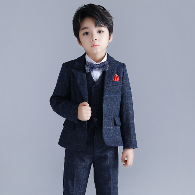 钢琴演出服男童主持人礼服套装