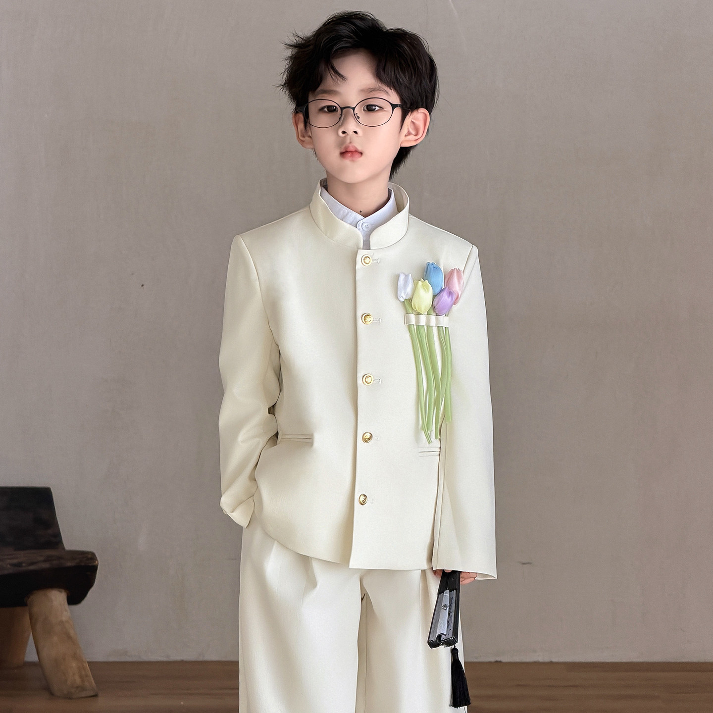 儿童立领小西装婚礼花童礼服