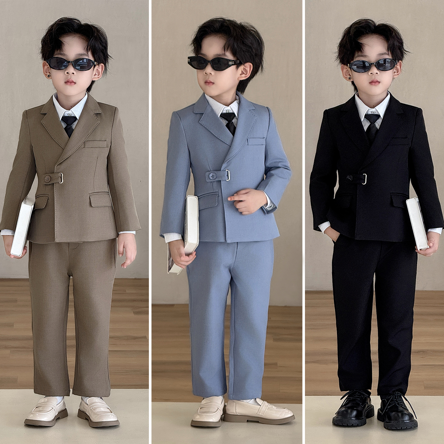 儿童西装套装春秋2025新款男童小主持人花童礼服英伦男孩钢琴表演