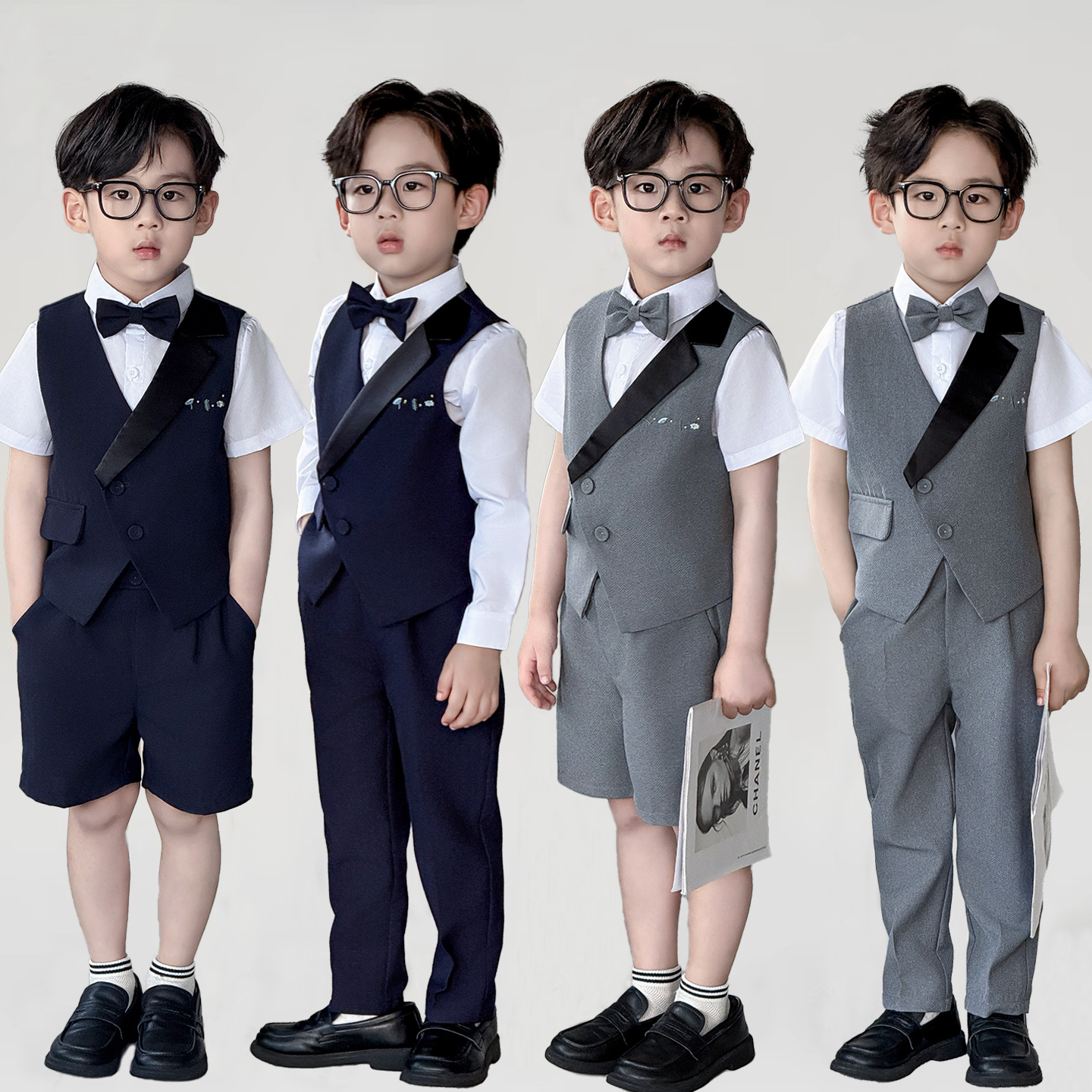 高级感男童礼服2025新款夏幼儿园小主持人套装英伦风花童钢琴演出