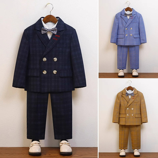 男童小西装套装儿童帅气休闲小少爷西服痞帅宝宝周岁生日主持礼服