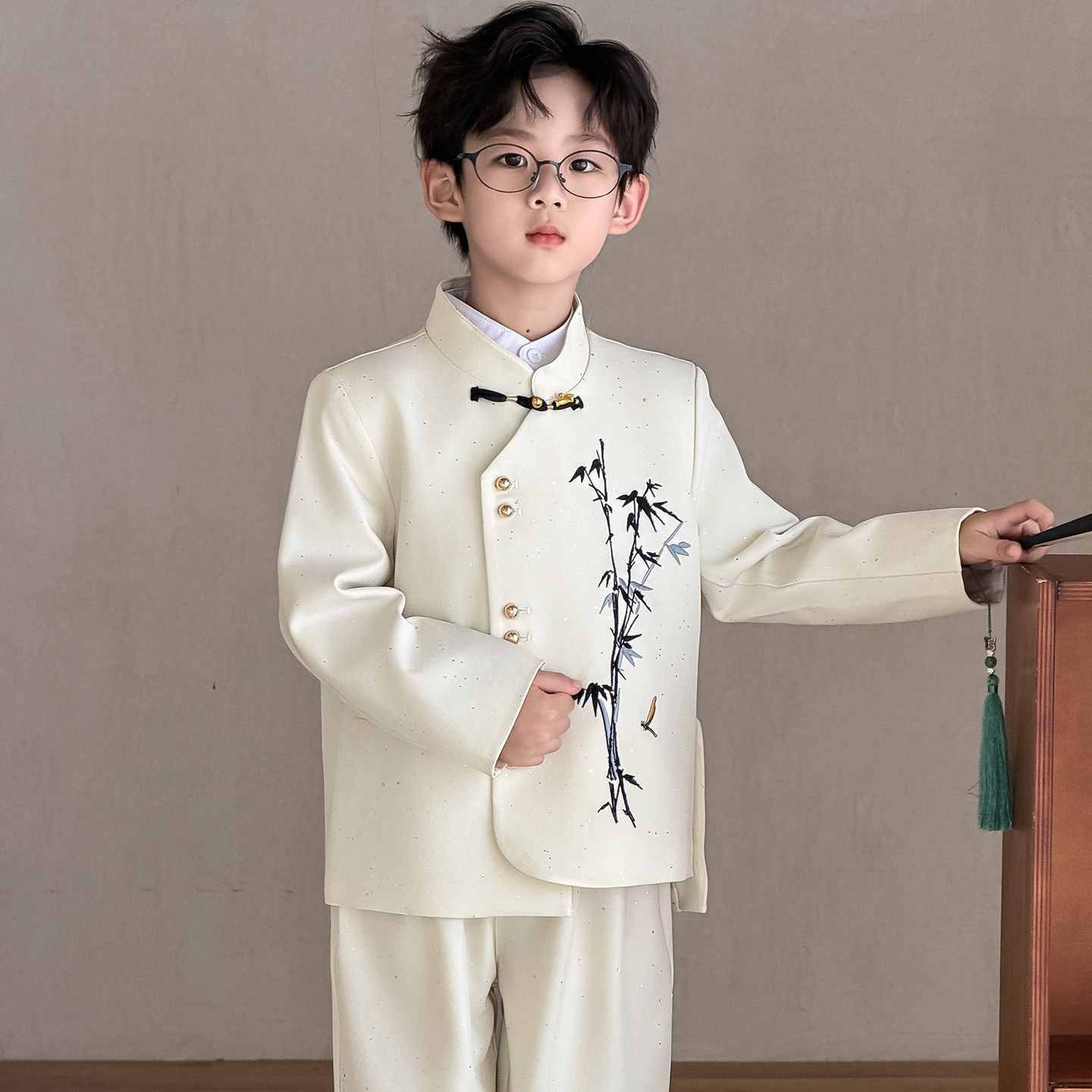 儿童新中式立领西服套装演出服