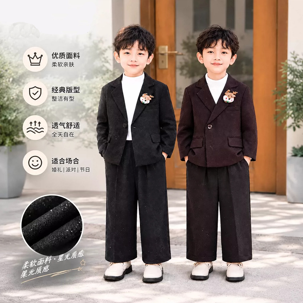男童西装套装秋冬新款生日礼服