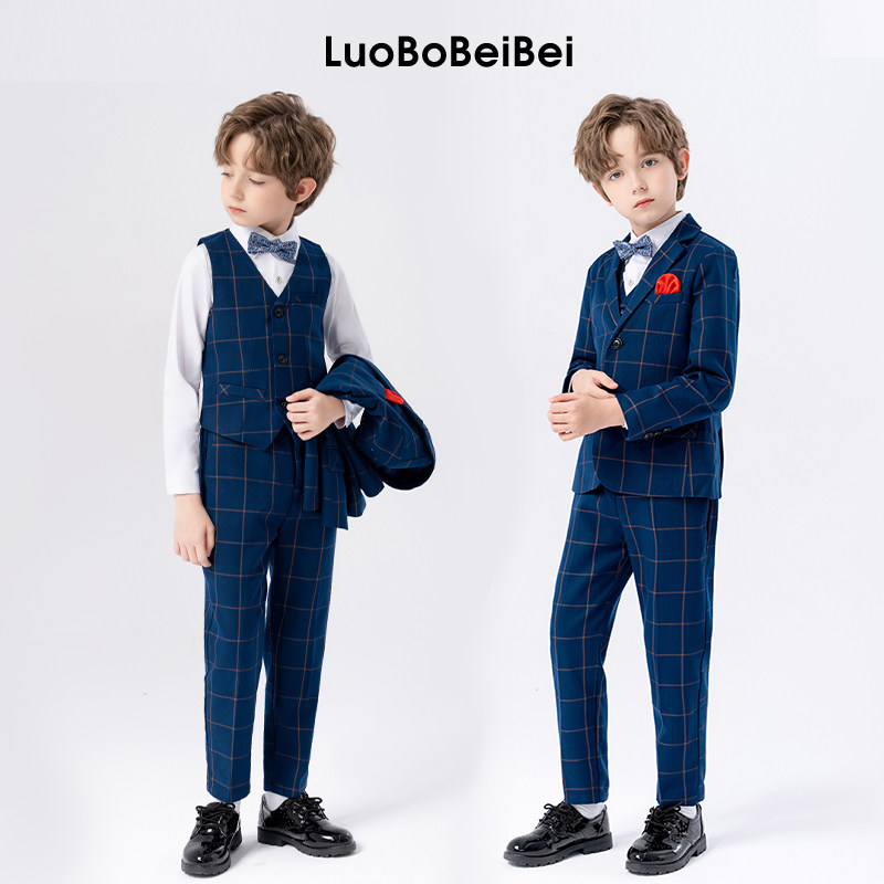 儿童西装套装男童花童小西服春款男孩钢琴演出服帅气小主持人礼服