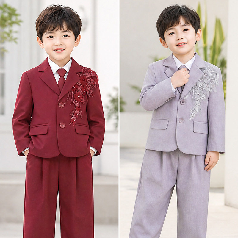男童春秋演出西装套装礼服主持