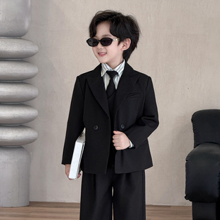 儿童西装套装男童2026新款春秋英伦风主持人花童西服帅气钢琴演出
