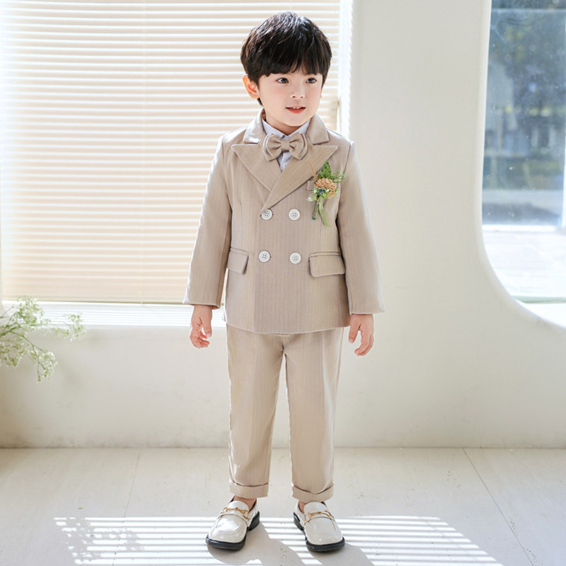 儿童礼服男童花童洋气马甲套装英伦主持人西服男孩钢琴演出服外套