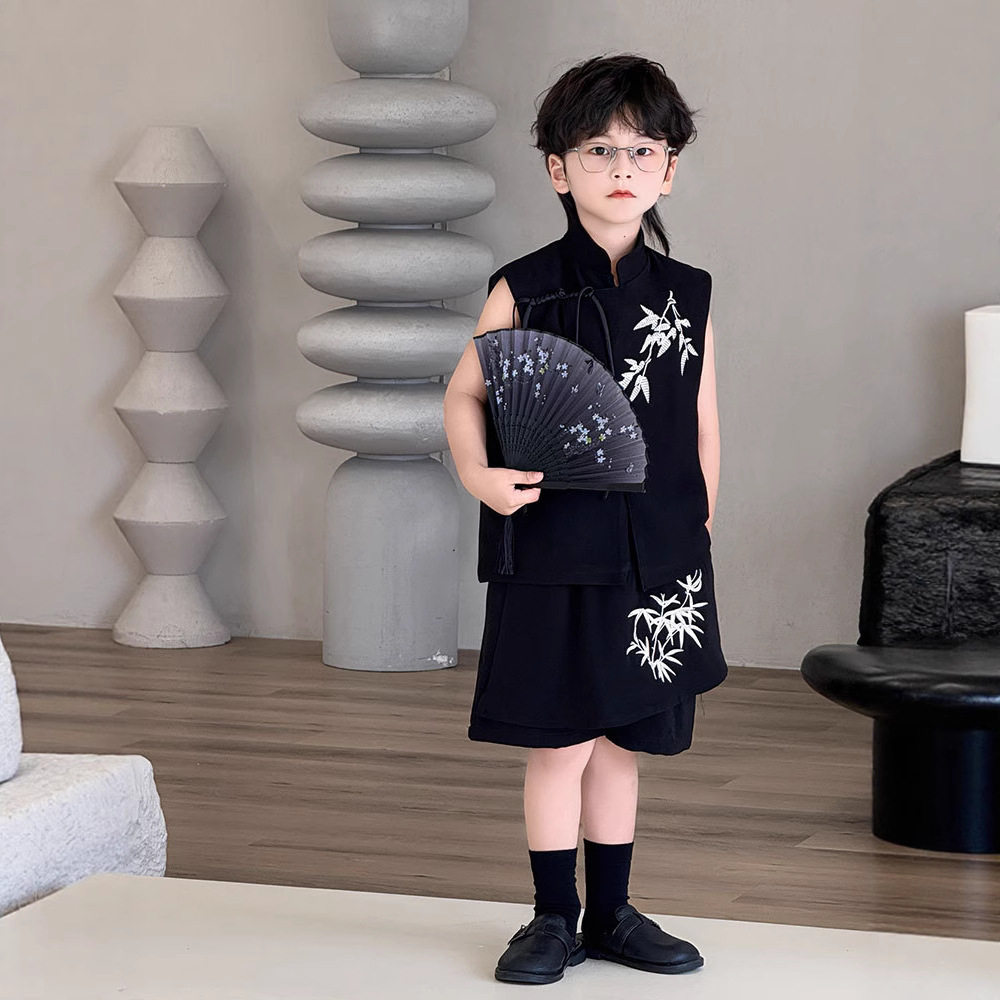 男童夏季汉服小主持人演出服