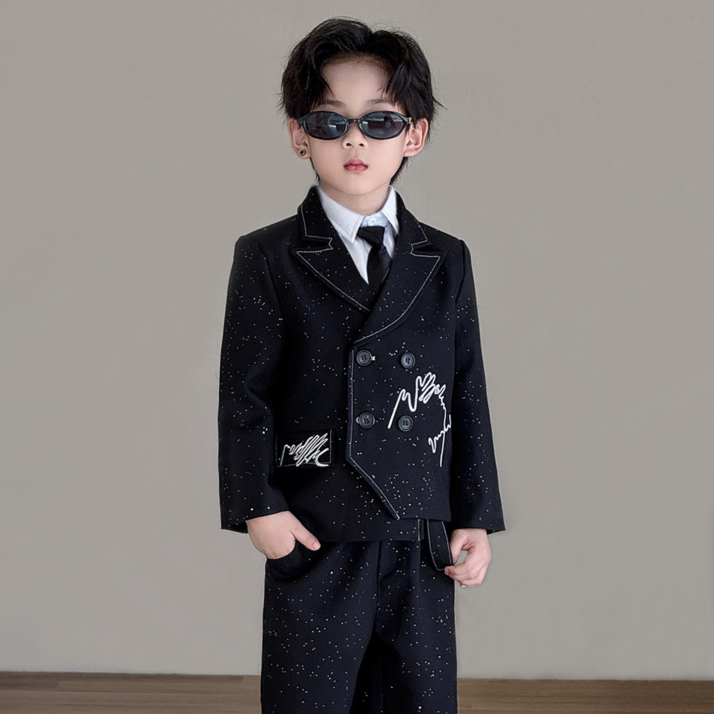 男童秋冬新款小主持人演出服正装