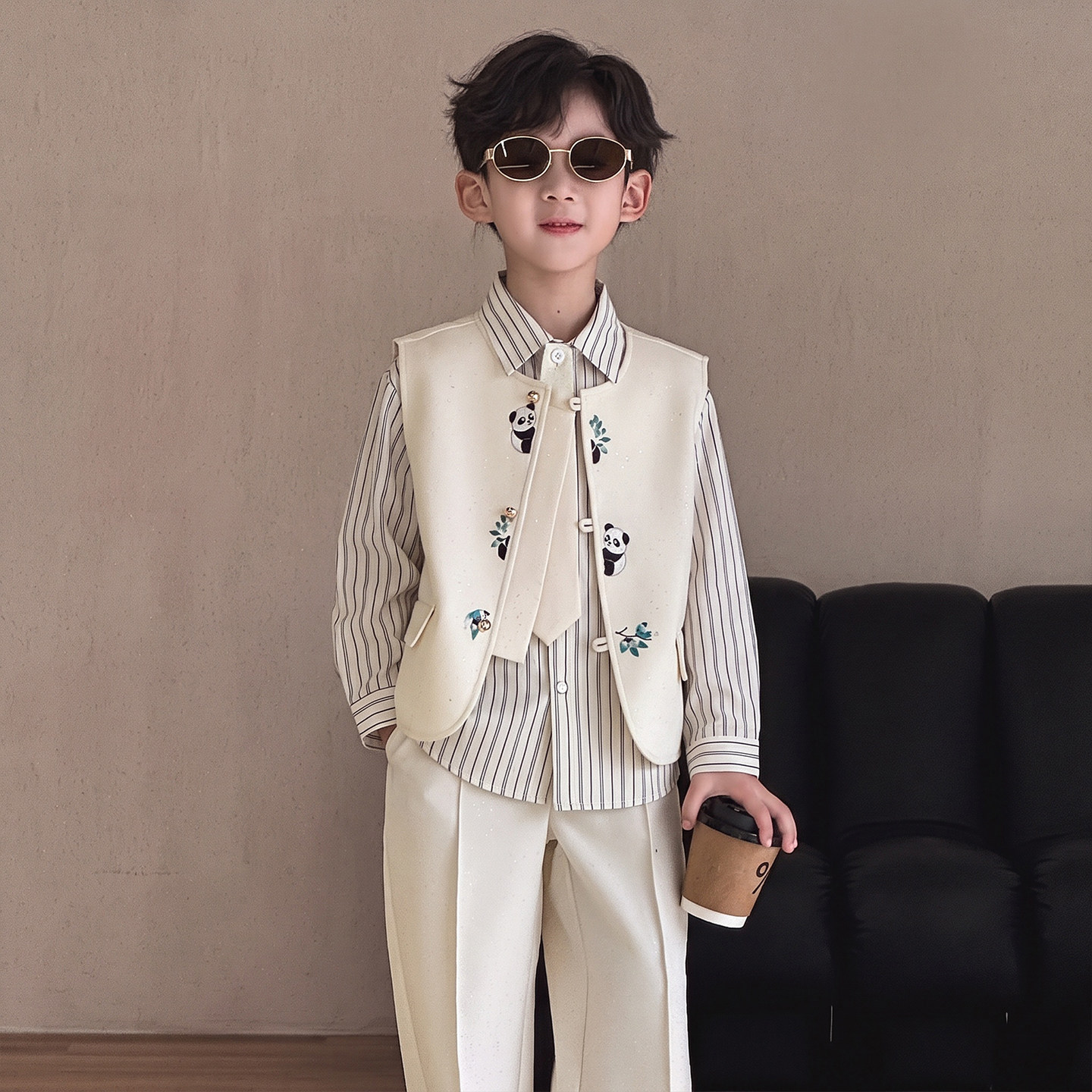 男童新中式小西装礼服主持演出