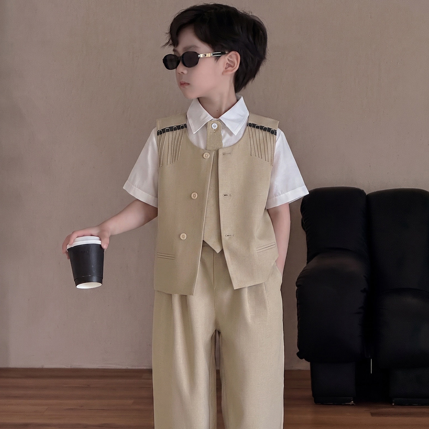 男童夏季薄款西装套装礼服演出服