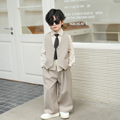 男童礼服2026春秋新款 潮 儿童生日小主持人西服帅气男孩小少爷西装